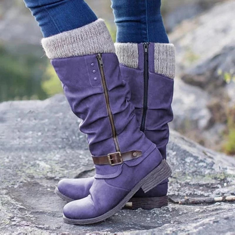 Belvoria | Botas Altas con Detalle de Punto y Hebilla