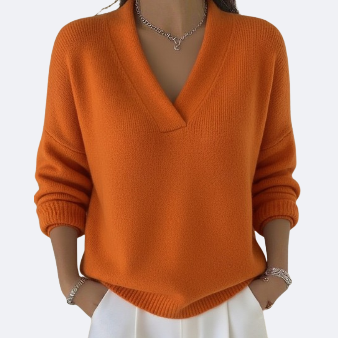 MILENA - Blusa Suave con Escote en V