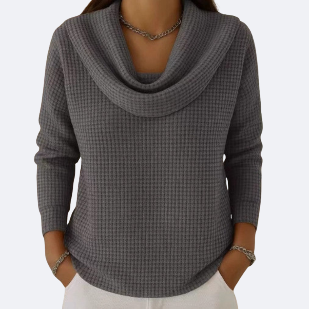LIVIA - Sweater Térmico Waffle con Cuello Suave