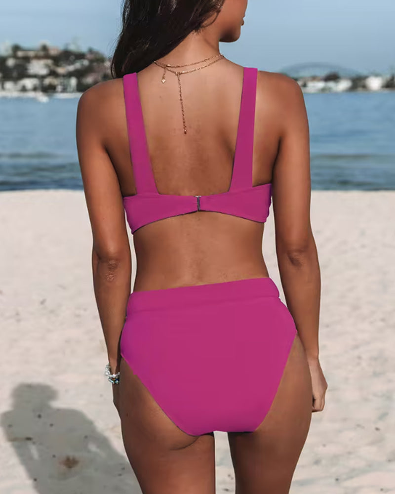 Claire - Bañador liso de talle alto