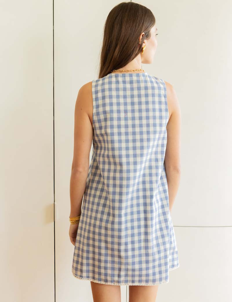 Vestido vichy azul Raymonde
