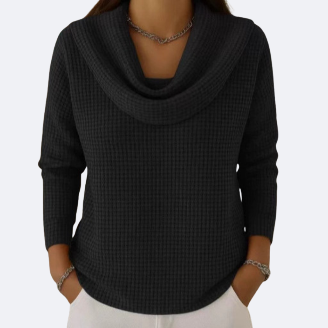 LIVIA - Sweater Térmico Waffle con Cuello Suave