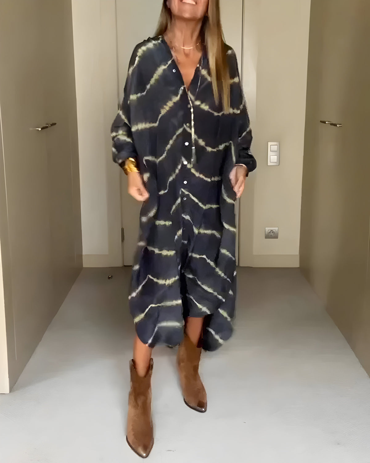 Aurélie™ | Vestido Maxi Bohemio Chic con Estampado Rayado