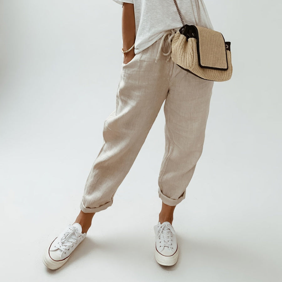 Lucie™ — Pantalón fluido en mezcla de algodón y lino