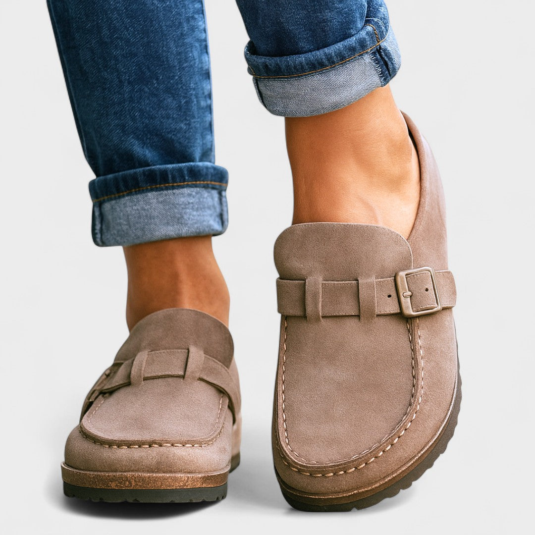 Inês - Mocasines de Ante con Hebilla