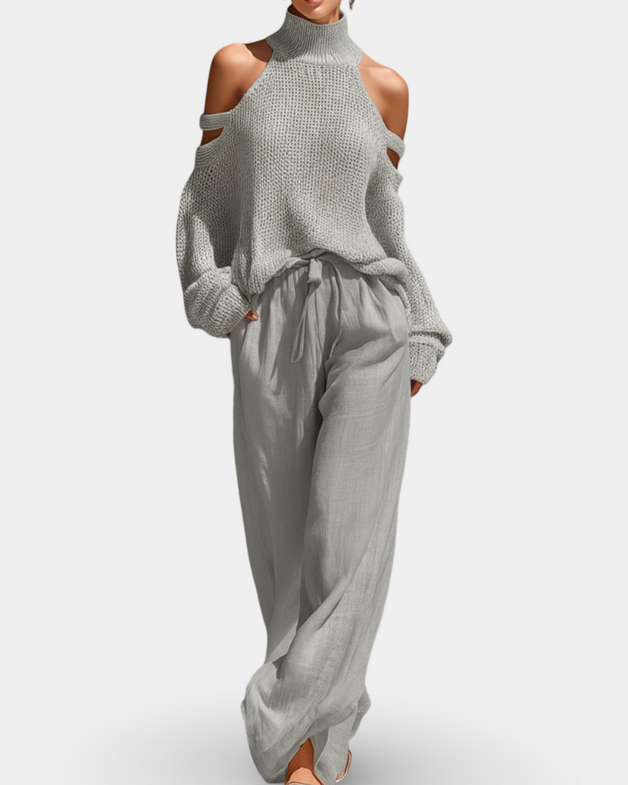 Camile | Conjunto de moda de punto y pantalón