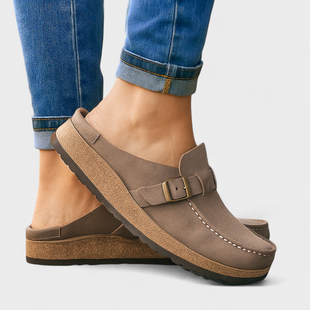 Inês - Mocasines de Ante con Hebilla