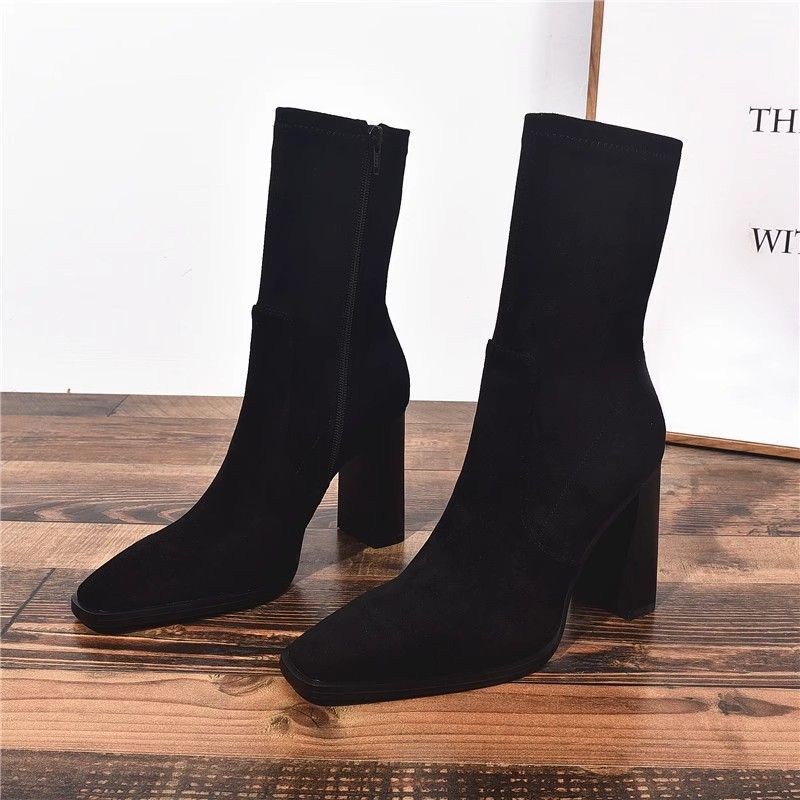 Maria | Botas Francesas de Tacón Alto y Punta Cuadrada