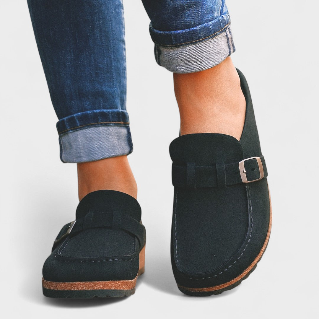 Inês - Mocasines de Ante con Hebilla