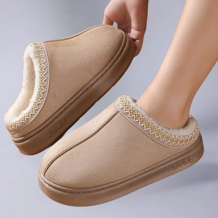 Mila | Pantuflas con Forro Cálido y Detalle Bordado