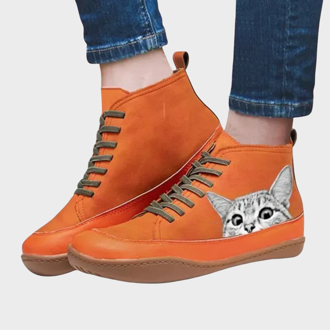 Felina - Botas de cuero para amantes de gatos