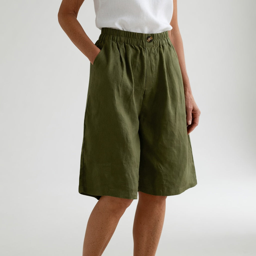 Wandeline™ — Pantalones cortos anchos con cintura elástica, confort de verano natural