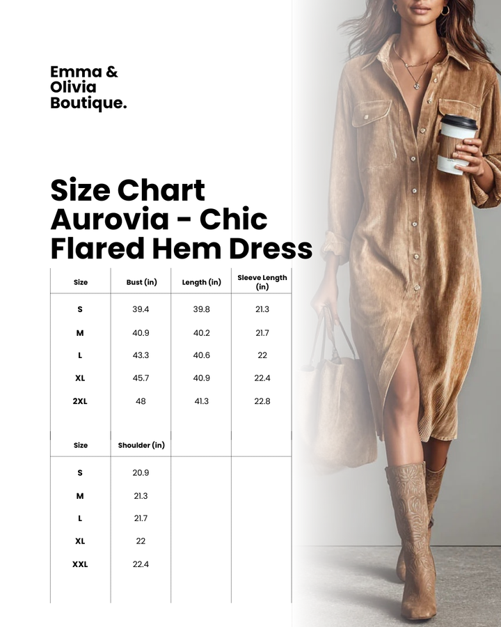 Aurovia - Vestido Chic con Falda Acampanada