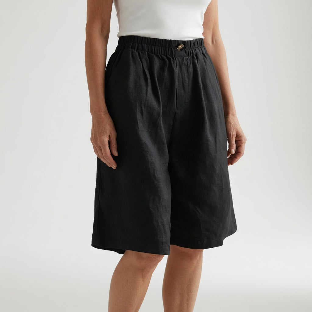 Wandeline™ — Pantalones cortos anchos con cintura elástica, confort de verano natural