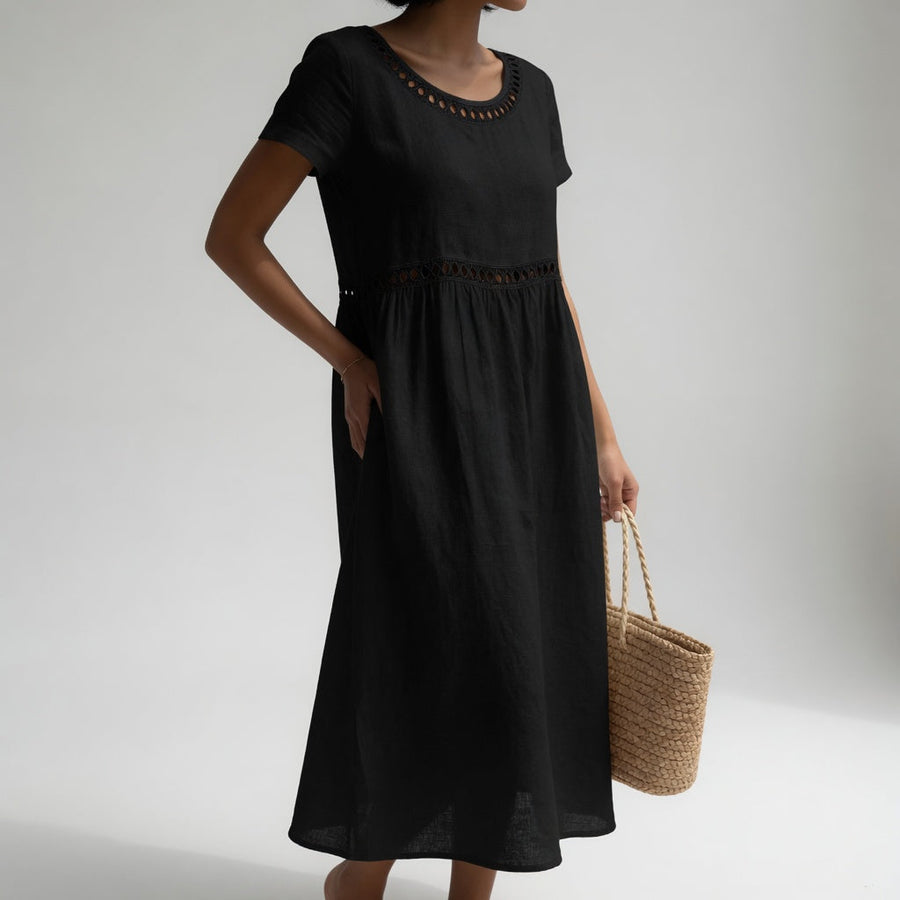 Pernelle™ | Vestido midi 100% algodón bordado feminidad suave