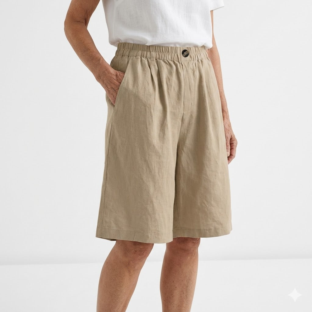 Wandeline™ — Pantalones cortos anchos con cintura elástica, confort de verano natural
