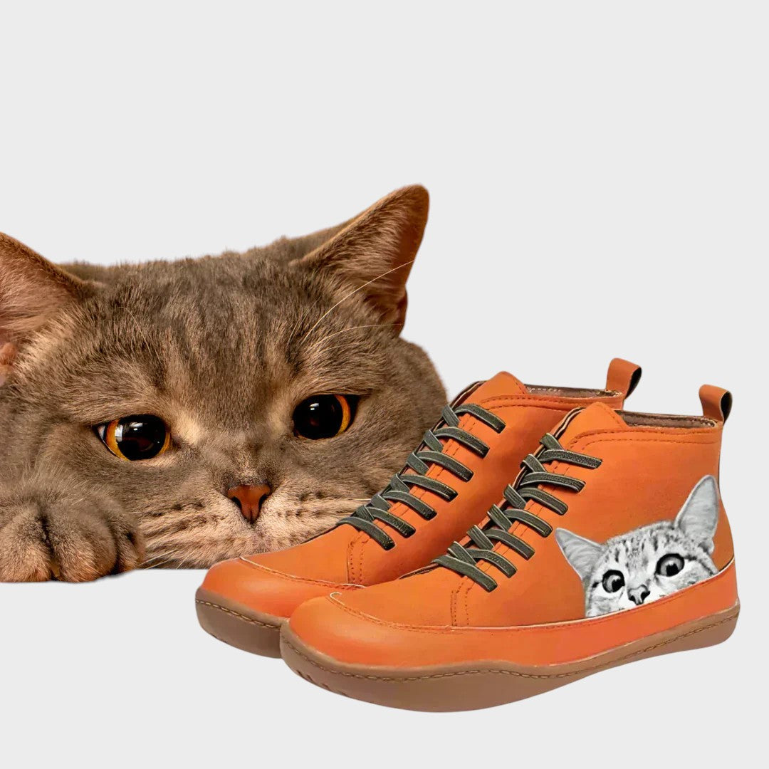 Felina - Botas de cuero para amantes de gatos