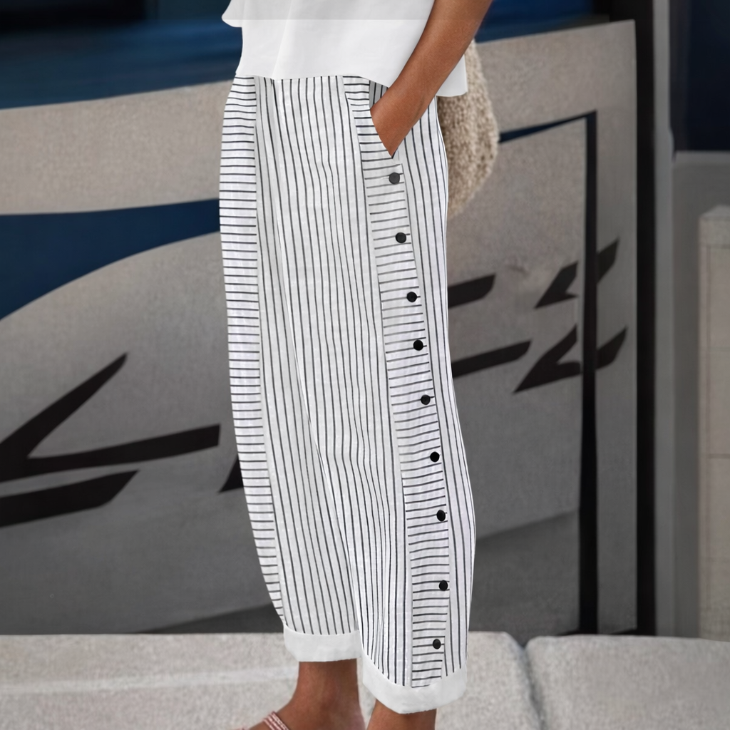 Sabrina | Pantalón Rayado con Botones