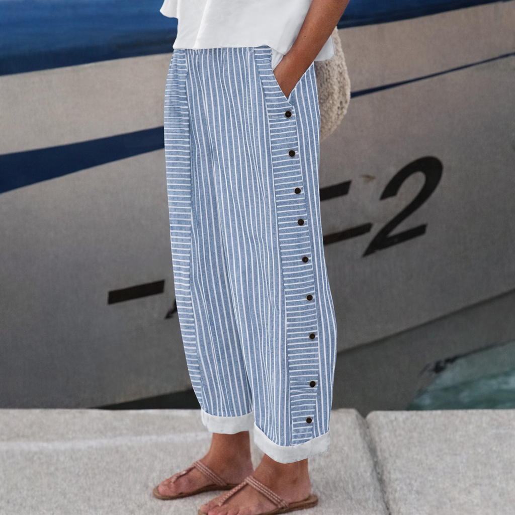 Sabrina | Pantalón Rayado con Botones