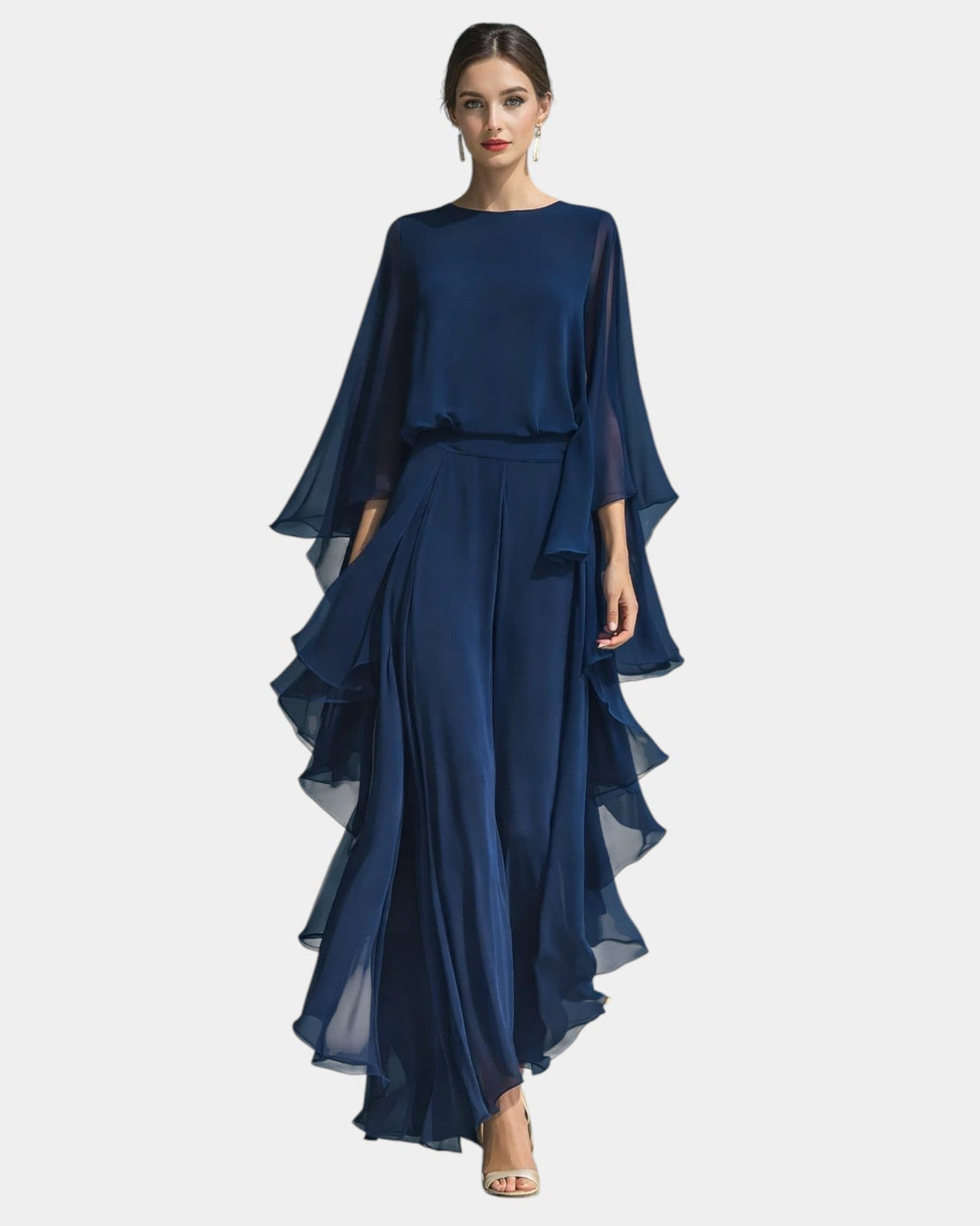 Véronique | Conjunto elegante de chifón con volantes