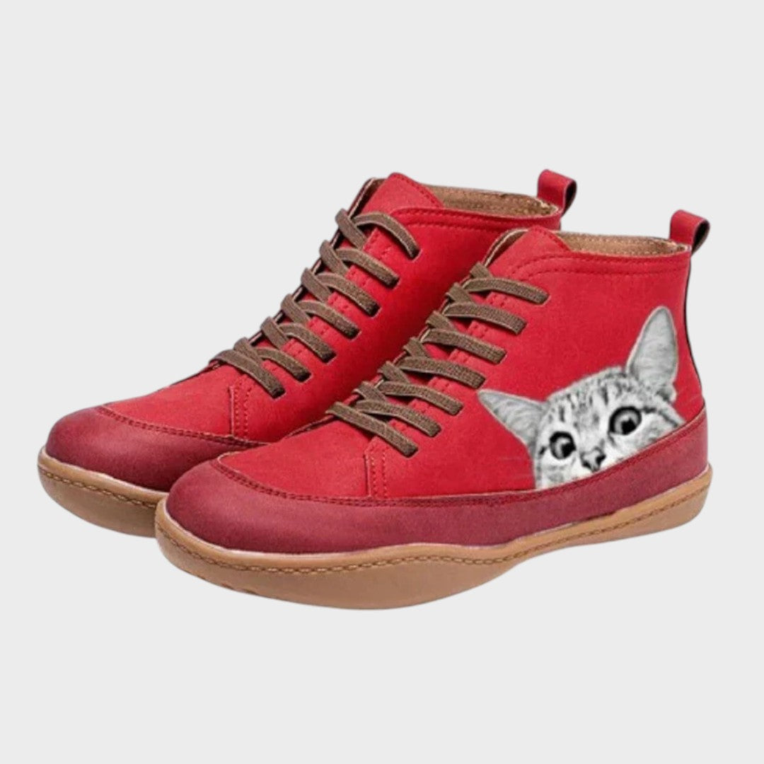 Felina - Botas de cuero para amantes de gatos