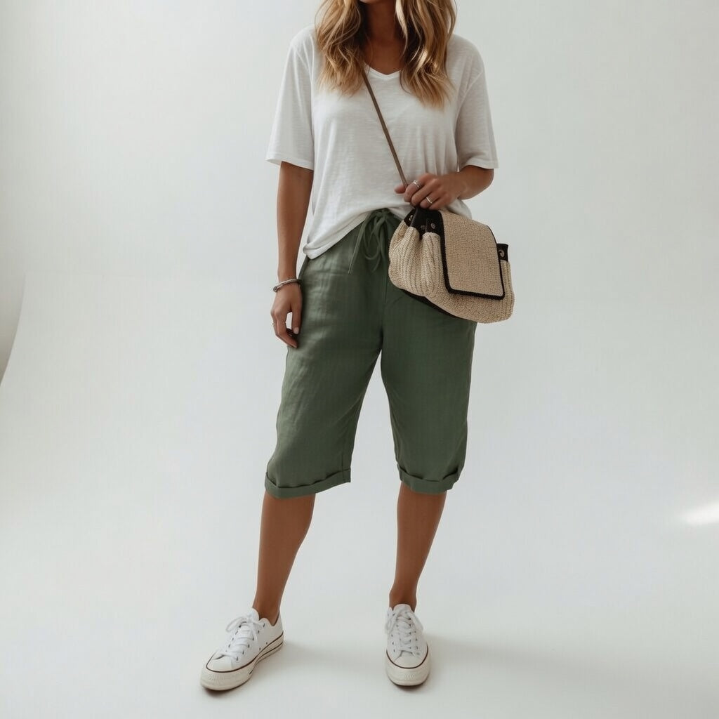 Fernande™ — Bermuda 100% algodón estilo casual de verano