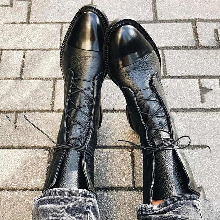 Harper | Botines con Cordones y Punta Redondeada