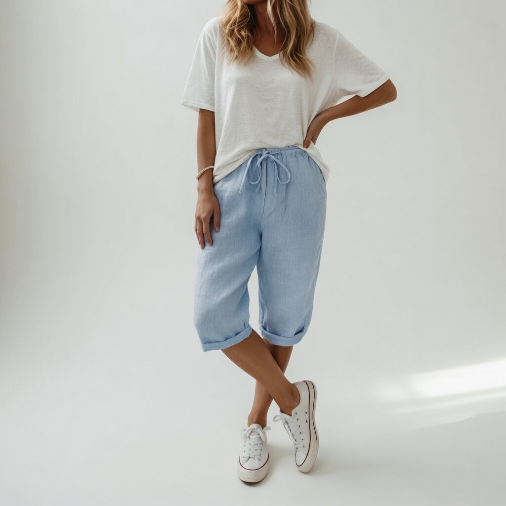 Fernande™ — Bermuda 100% algodón estilo casual de verano