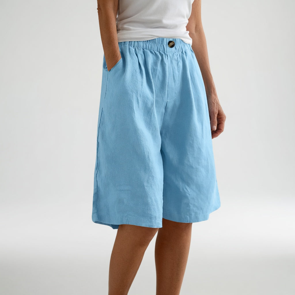 Wandeline™ — Pantalones cortos anchos con cintura elástica, confort de verano natural