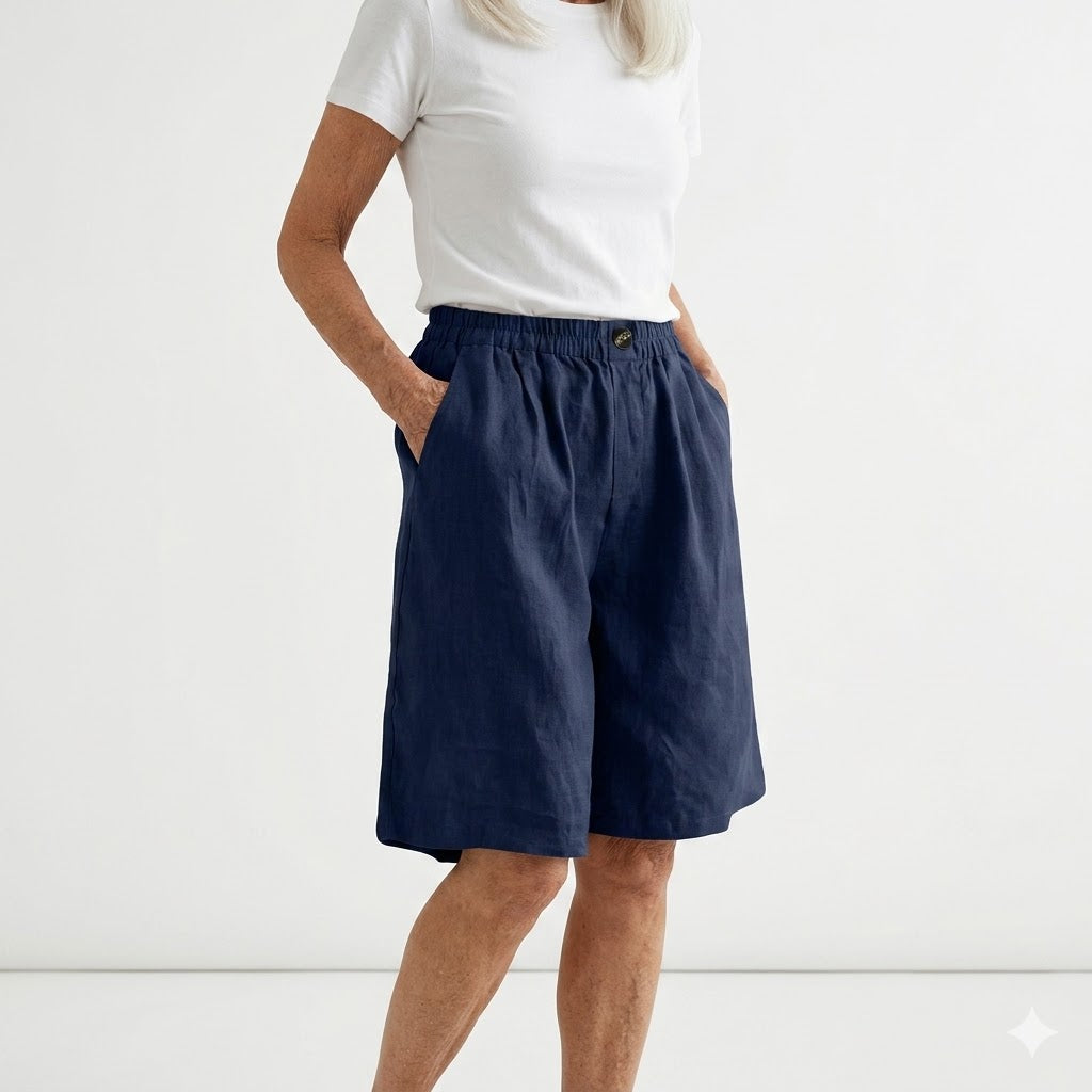Wandeline™ — Pantalones cortos anchos con cintura elástica, confort de verano natural