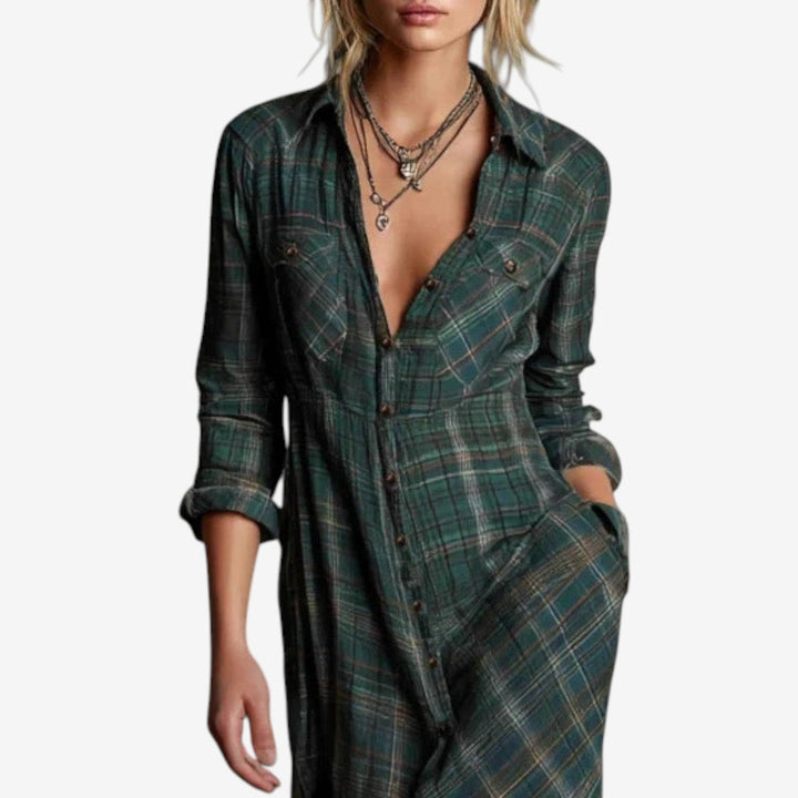 Carisse - Vestido Minimalista con Cuello Elegante