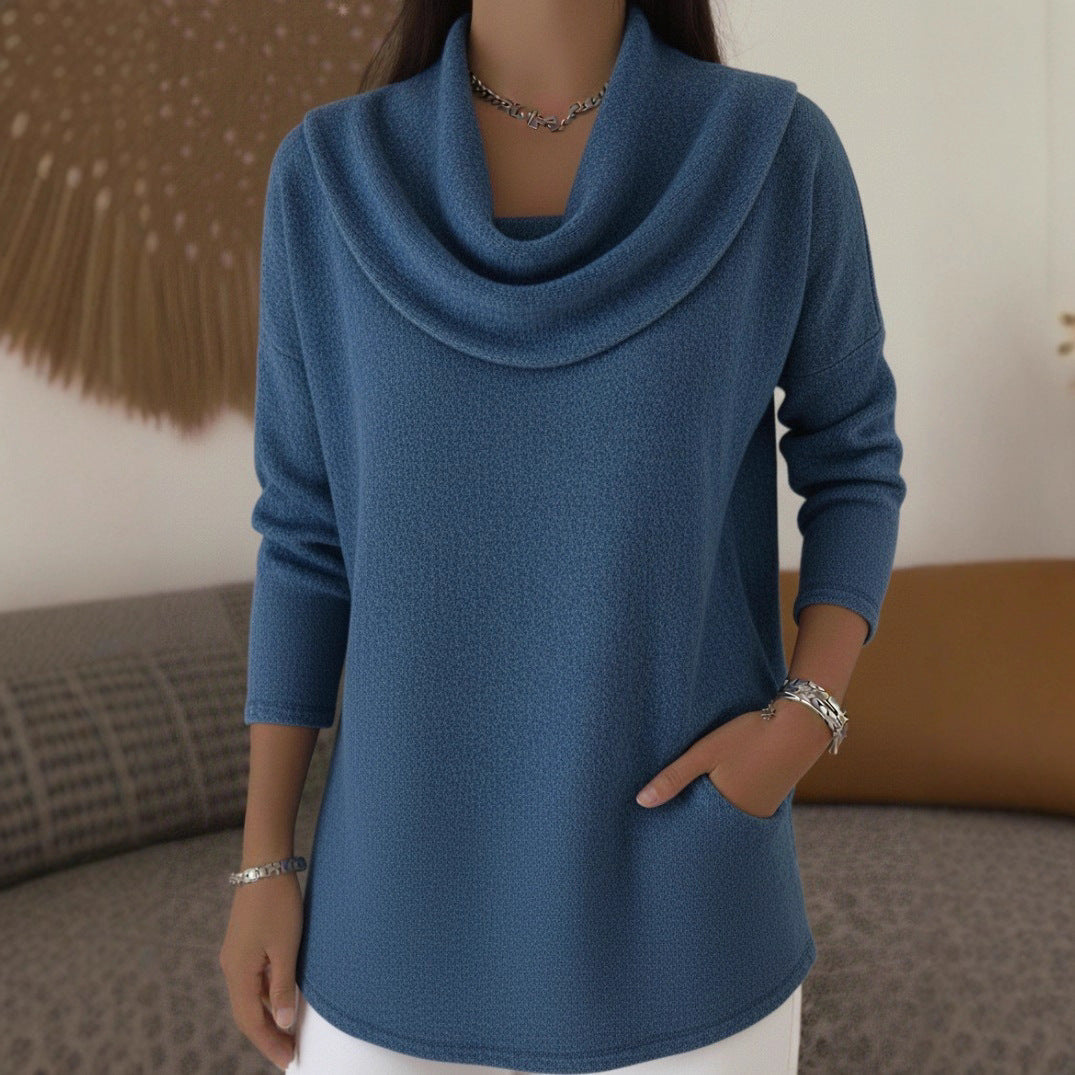 Lia | Sweater Suave con Escote en Cascada