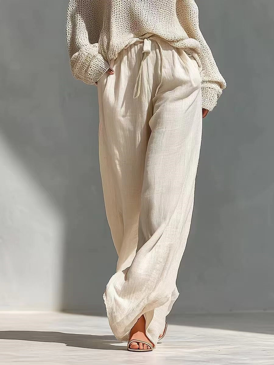 Conjunto elegante de punto y lino