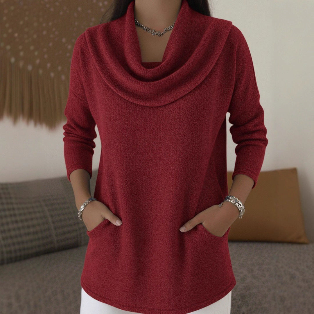 Lia | Sweater Suave con Escote en Cascada