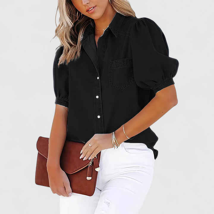 Regina | Blusa Relajada con Mangas Abullonadas