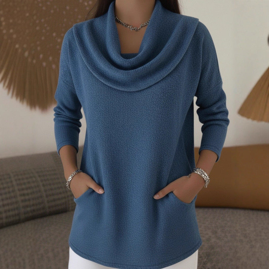 Lia | Sweater Suave con Escote en Cascada