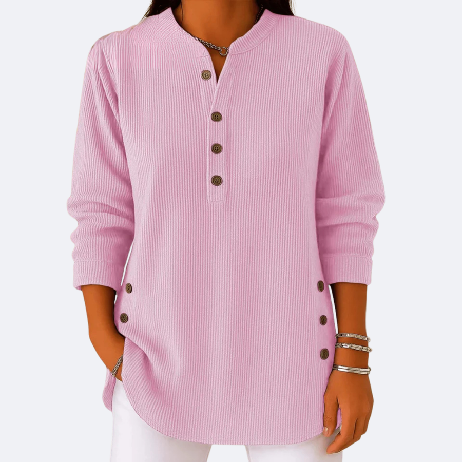 ELENA - Sweater Suave con Botones Laterales