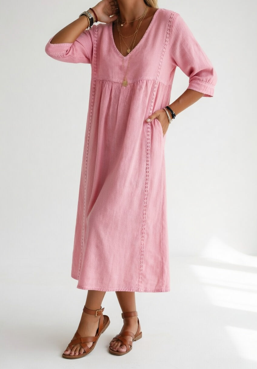 Lioréa™ — Vestido midi fluido casual elegante
