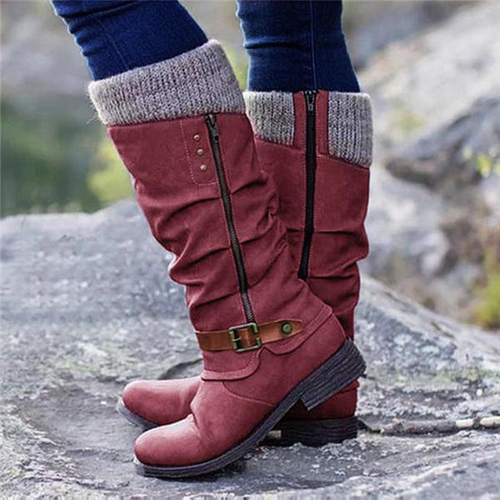 Belvoria | Botas Altas con Detalle de Punto y Hebilla