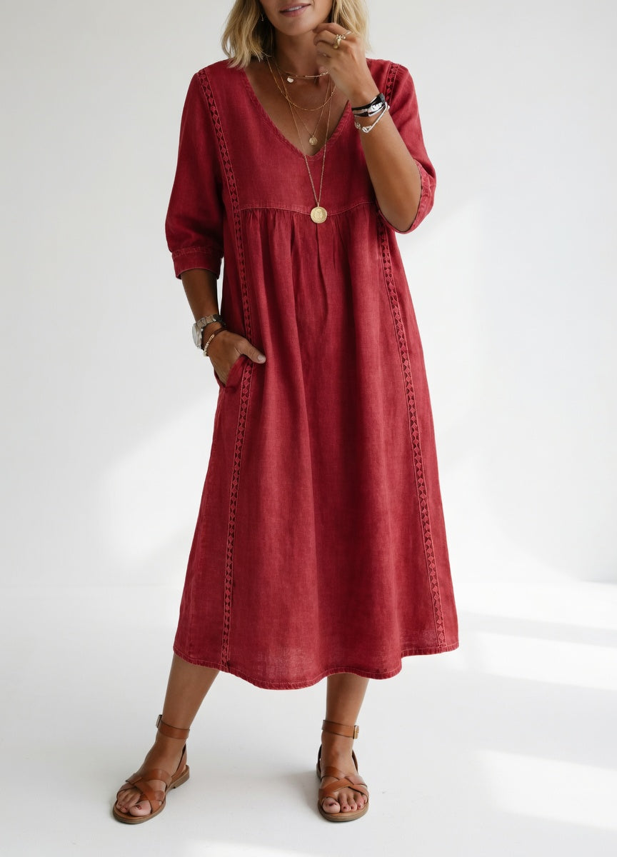 Lioréa™ — Vestido midi fluido casual elegante
