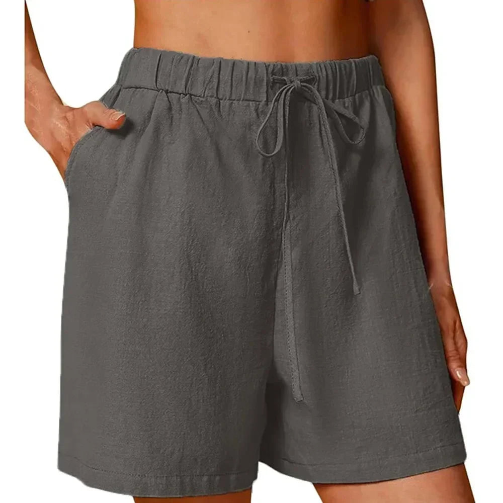 Pantalón Corto Blanco con Cordón Ajustable