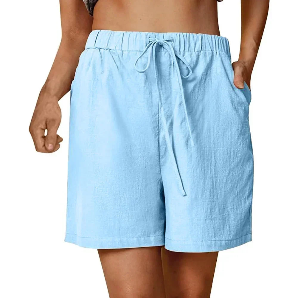 Pantalón Corto Blanco con Cordón Ajustable
