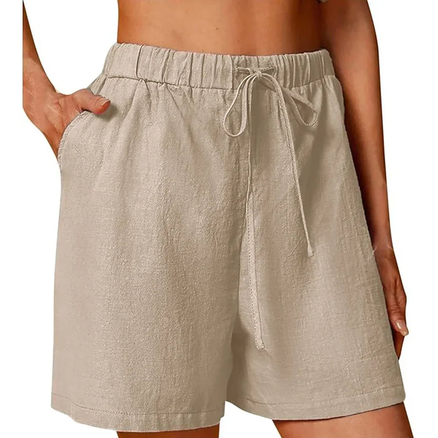 Pantalón Corto Blanco con Cordón Ajustable