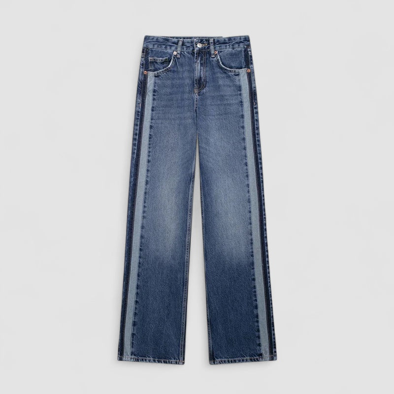 Zoé | Jeans Bicolor de Pierna Ancha