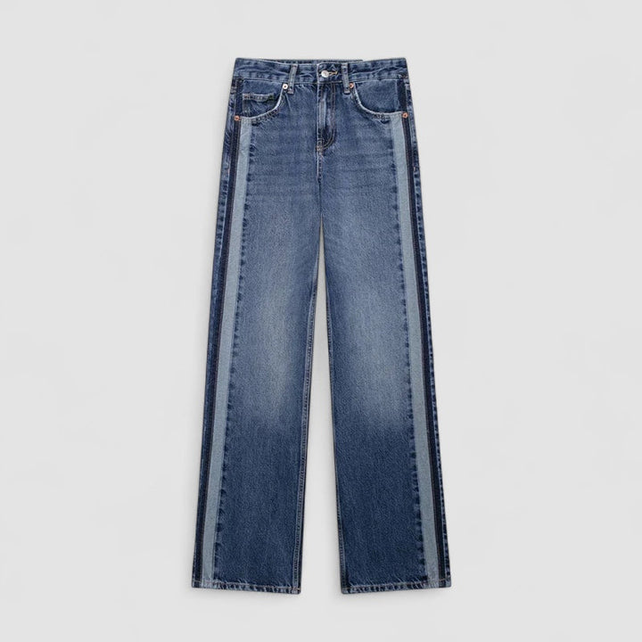 Zoé | Jeans Bicolor de Pierna Ancha
