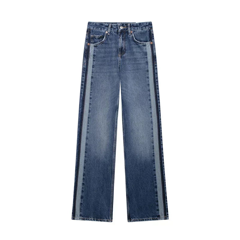 Zoé | Jeans Bicolor de Pierna Ancha