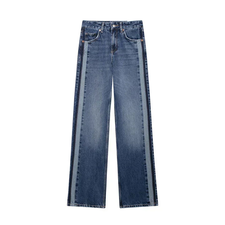 Zoé | Jeans Bicolor de Pierna Ancha