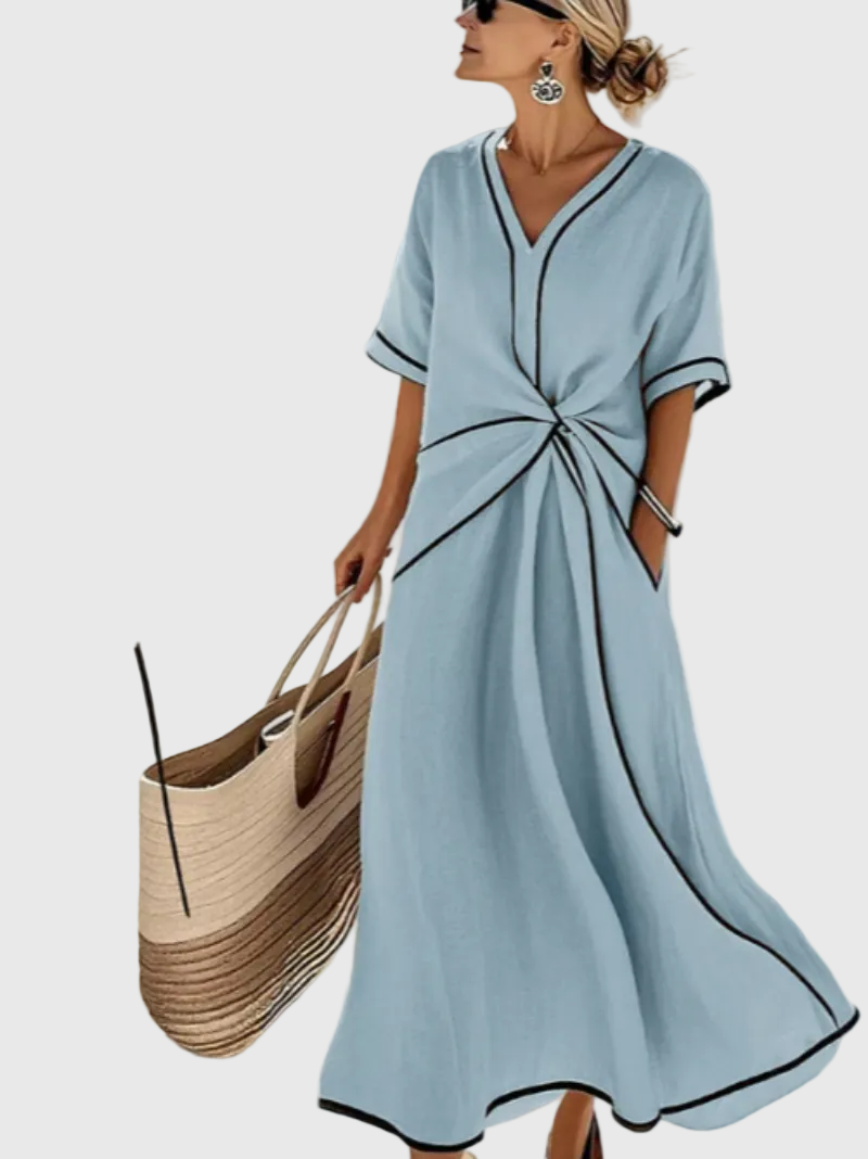 Helena | Vestido Maxi Con Drapé