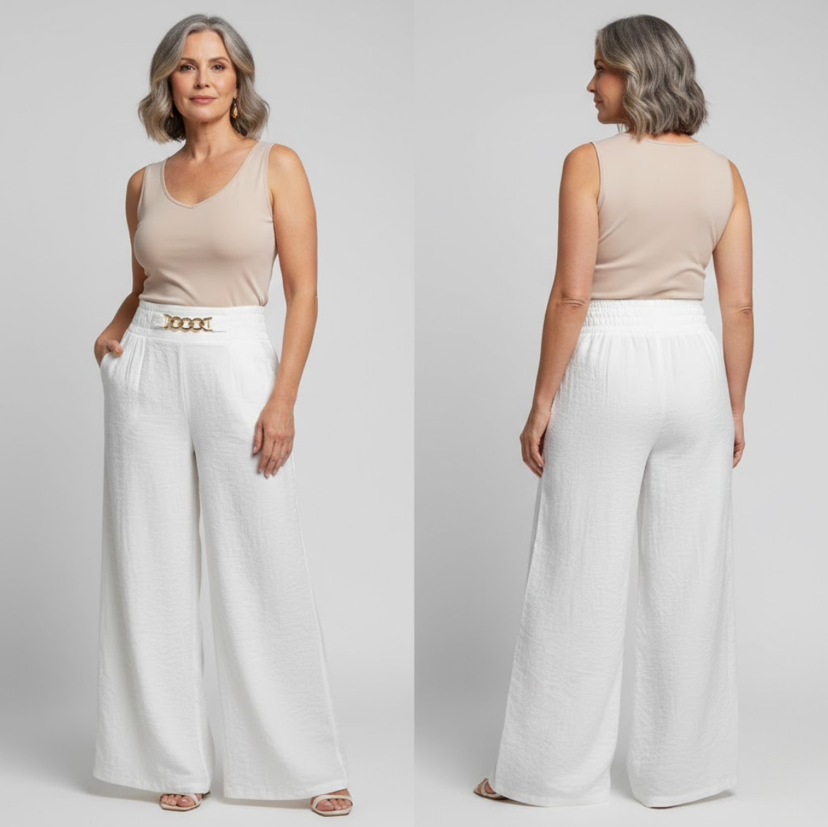 Évelyne™ — Pantalón ancho de talle alto moldeador