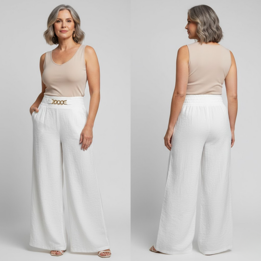 Évelyne™ — Pantalón ancho de talle alto moldeador